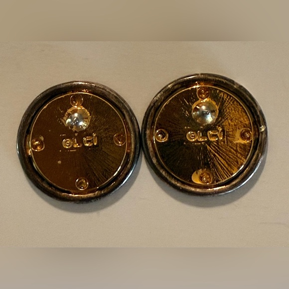 Vintage Liz Claiborne Gold Tone Pierced Earrings Signed Posts Round - Picture 3 of 11